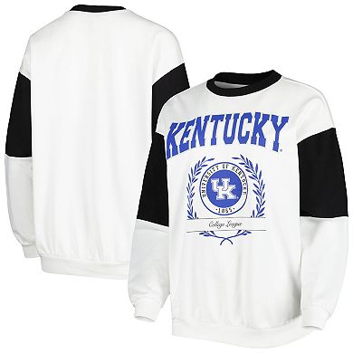 Women's Gameday Couture White Kentucky Wildcats It's A Vibe Dolman Pullover Sweatshirt