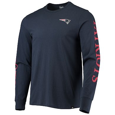 Men's '47 Navy New England Patriots Franklin Long Sleeve T-Shirt