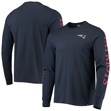 Men's '47 Navy New England Patriots Franklin Long Sleeve T-Shirt