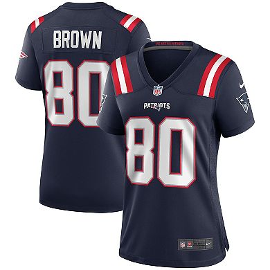 Women's Nike Troy Brown Navy New England Patriots Game Retired Player Jersey