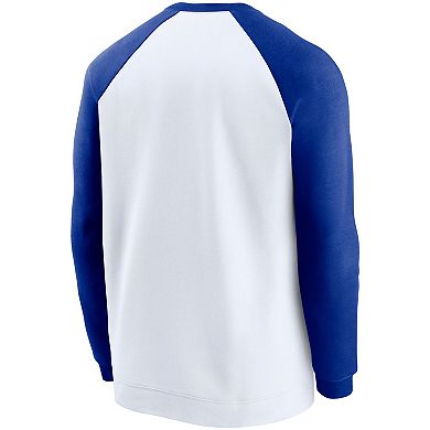 Men's Nike White/Royal Dallas Cowboys Fan Gear Throwback Go Helmet Sweatshirt