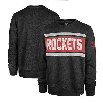 Men's '47 Heather Black Houston Rockets Tribeca Emerson Pullover Sweatshirt