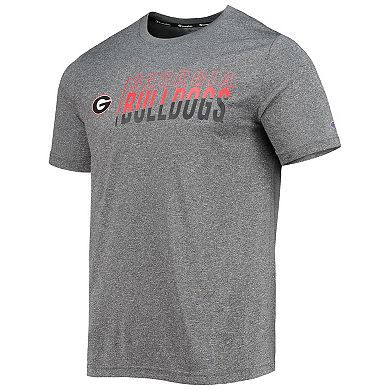 Men's Champion Gray Georgia Bulldogs Slash Stack T-Shirt