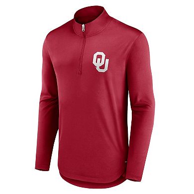 Men's Fanatics Branded Crimson Oklahoma Sooners Tough Minded Quarter-Zip Top
