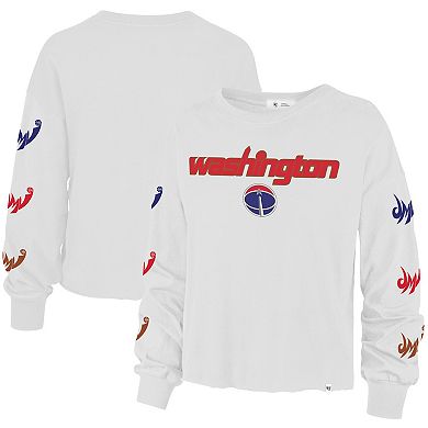 Women's '47 White Washington Wizards 2021/22 City Edition Call Up Parkway Long Sleeve T-Shirt