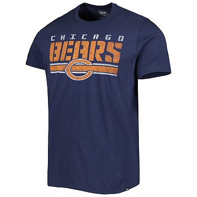Men's '47 Navy Chicago Bears Logo Team Stripe T-Shirt