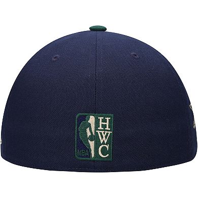 Men's Mitchell & Ness Navy/Green Philadelphia 76ers Hardwood Classics Grassland Fitted Hat