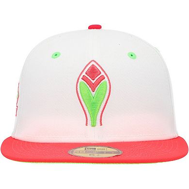 Men's New Era White/Coral Atlanta Braves 150th Anniversary Strawberry Lolli 59FIFTY Fitted Hat