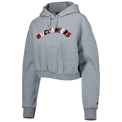 Women's The Wild Collective Gray Tampa Bay Buccaneers Cropped Pullover Hoodie