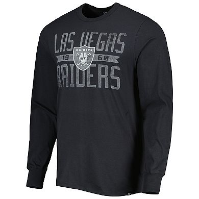 Men's '47 Black Las Vegas Raiders Brand Wide Out Franklin Long Sleeve T-Shirt