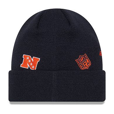 Youth New Era  Navy Chicago Bears Identity Cuffed Knit Hat