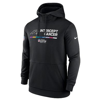 Men's Nike Black Carolina Panthers 2022 NFL Crucial Catch Therma Performance Pullover Hoodie