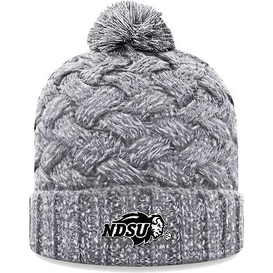 Women's Top of the World Heather Gray NDSU Bison Arctic Cuffed Knit Hat with Pom