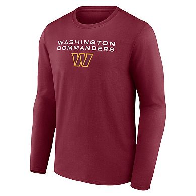 Men's Fanatics Branded Burgundy Washington Commanders Advance to Victory Long Sleeve T-Shirt