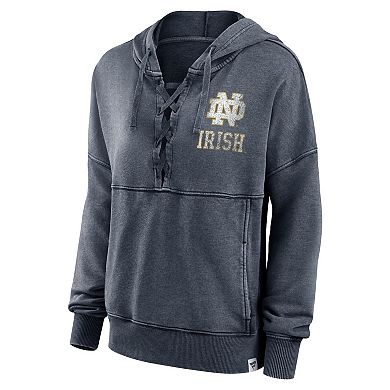 Women's Fanatics Branded Heathered Charcoal Notre Dame Fighting Irish Overall Speed Lace-Up Pullover Hoodie
