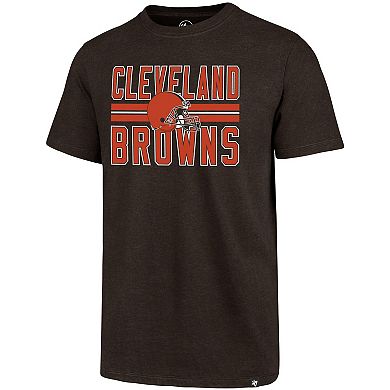 Men's '47 Brown Cleveland Browns Block Stripe Club T-Shirt