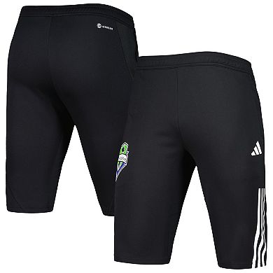 Men's adidas Black Seattle Sounders FC 2023 On-Field Training AEROREADY Half Pants