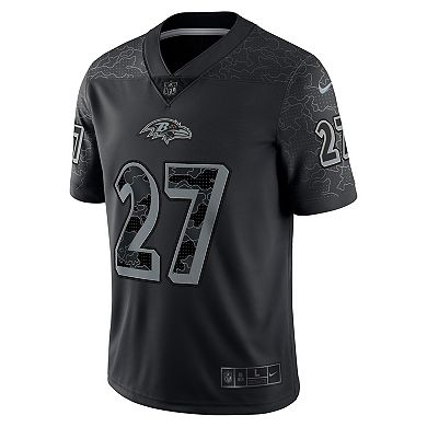 Men's Nike J.K. Dobbins Black Baltimore Ravens RFLCTV Limited Jersey