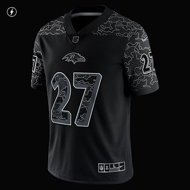 Men's Nike J.K. Dobbins Black Baltimore Ravens RFLCTV Limited Jersey