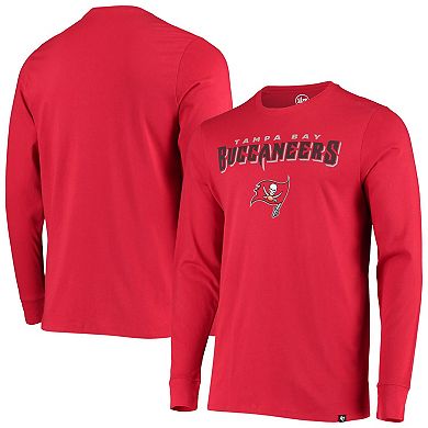 Men's '47 Red Tampa Bay Buccaneers Blockout Super Rival Long Sleeve T-Shirt