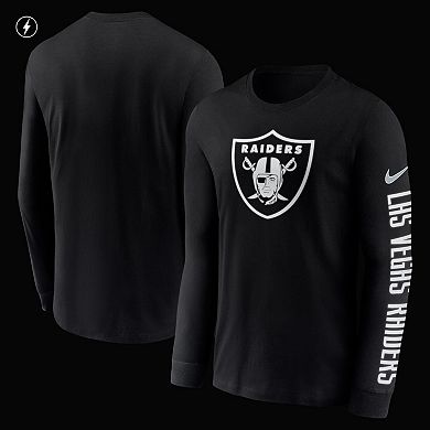 Men's Nike Black Las Vegas Raiders RFLCTV Name and Logo T-Shirt