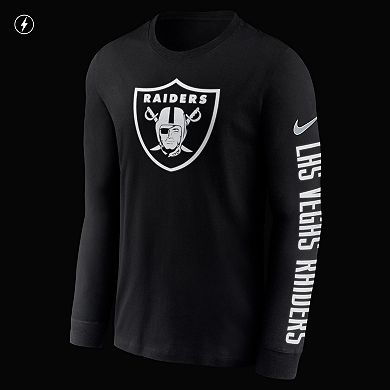 Men's Nike Black Las Vegas Raiders RFLCTV Name and Logo T-Shirt