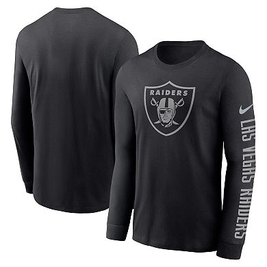 Men's Nike Black Las Vegas Raiders RFLCTV Name and Logo T-Shirt