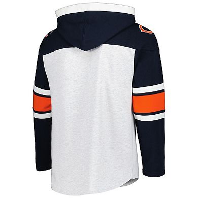 Men's '47 Chicago Bears Heather Gray Gridiron Lace-Up Pullover Hoodie