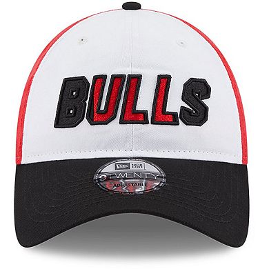 Men's New Era  White/Black Chicago Bulls Back Half 9TWENTY Adjustable Hat