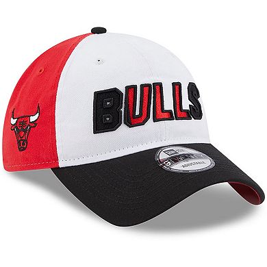 Men's New Era  White/Black Chicago Bulls Back Half 9TWENTY Adjustable Hat