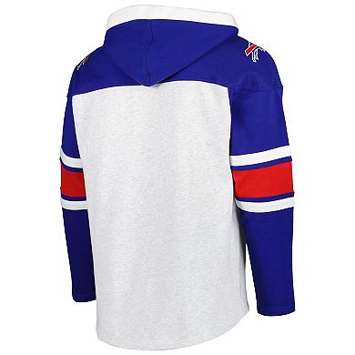 Men's '47 Buffalo Bills Heather Gray Gridiron Lace-Up Pullover Hoodie