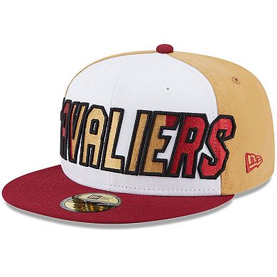 Men's New Era White/Wine Cleveland Cavaliers Back Half 9FIFTY Fitted Hat