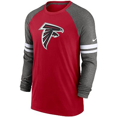 Men's Nike Red/Charcoal Atlanta Falcons Performance Raglan Long Sleeve T-Shirt