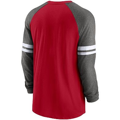 Men's Nike Red/Charcoal Atlanta Falcons Performance Raglan Long Sleeve T-Shirt
