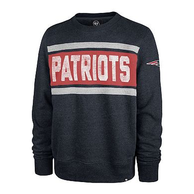 Men's '47 Heathered Navy New England Patriots Bypass Tribeca Pullover Sweatshirt