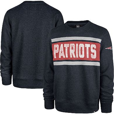 Men's '47 Heathered Navy New England Patriots Bypass Tribeca Pullover Sweatshirt