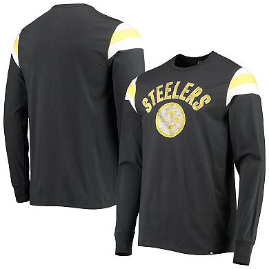 Men's '47 Black Pittsburgh Steelers Franklin Rooted Long Sleeve T-Shirt