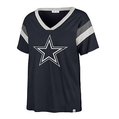 Women's '47 Navy Dallas Cowboys Phoenix V-Neck T-Shirt