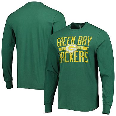 Men's '47 Green Green Bay Packers Brand Wide Out Franklin Long Sleeve T-Shirt