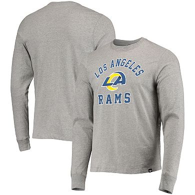 Men's '47 Heathered Gray Los Angeles Rams Arch Super Rival Long Sleeve T-Shirt
