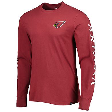 Men's '47 Cardinal Arizona Cardinals Triple Threat Franklin Long Sleeve T-Shirt