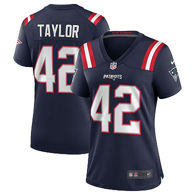 Women's Nike J.J. Taylor Navy New England Patriots Team Game Jersey