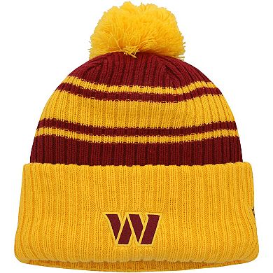 Men's '47 Gold/Burgundy Washington Commanders Stylus Cuffed Knit Hat with Pom