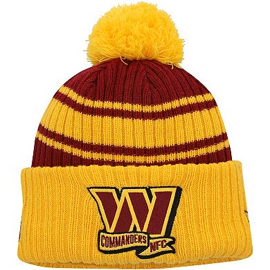 Men's '47 Gold/Burgundy Washington Commanders Stylus Cuffed Knit Hat with Pom