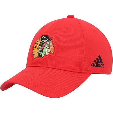 Men's adidas Red Chicago Blackhawks Primary Logo Slouch Adjustable Hat