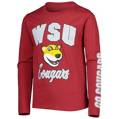 Youth Crimson/Heather Gray Washington State Cougars Game Day T-Shirt Combo Pack