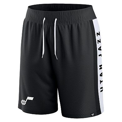 Men's Fanatics Branded Black Utah Jazz Referee Iconic Mesh Shorts