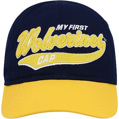 Infant Navy/Maize Michigan Wolverines Old School Slouch Flex Hat