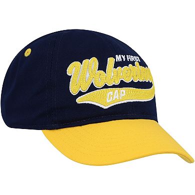 Infant Navy/Maize Michigan Wolverines Old School Slouch Flex Hat