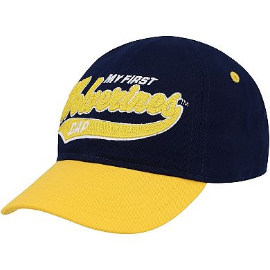 Infant Navy/Maize Michigan Wolverines Old School Slouch Flex Hat